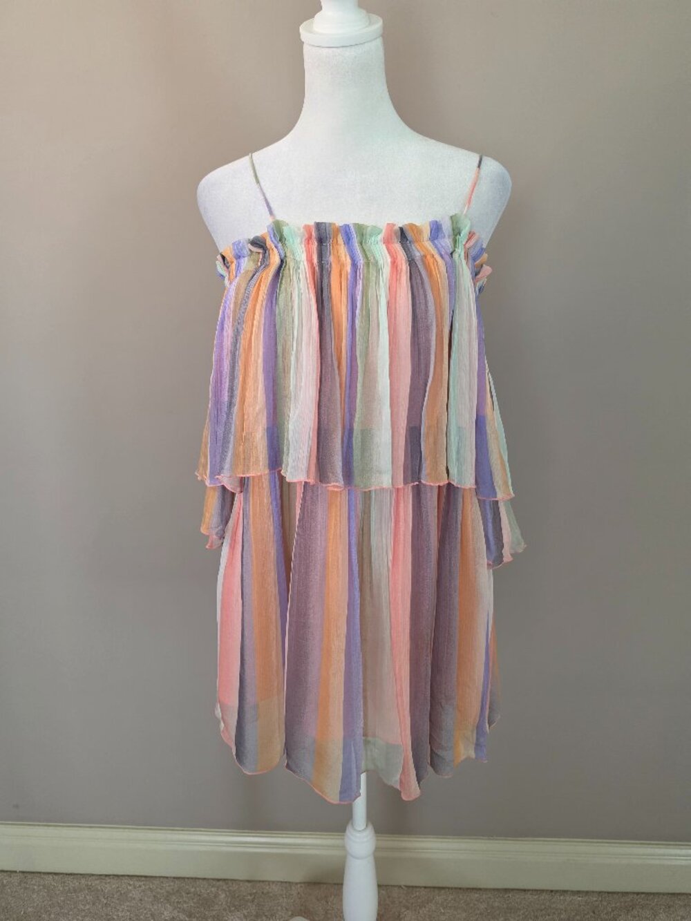 Scotch & Soda Maison Scotch ‘Pour Lete’ Pastel Striped Cocktail Mini Dress Sz 6